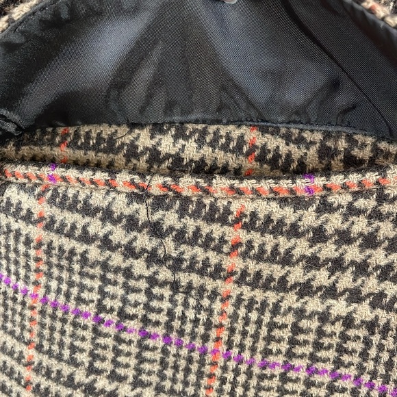 Chaps Wool Blend Womens 16 Riding Houndstooth Tweed 3 Pocket Button Down Blazer - Picture 4 of 9